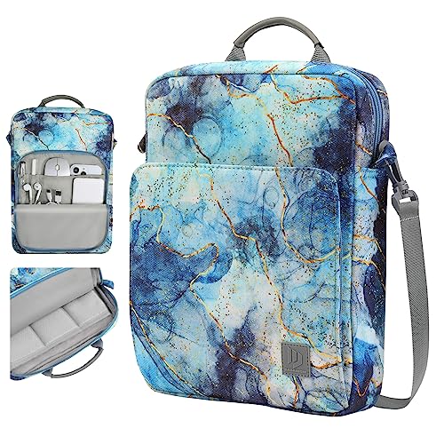 Dadanism 9-11 Inch Tablet Sleeve Bag Carrying Case with Shoulder Strap | Fits iPad (A16) 11", iPad 10th Gen 10.9", iPad Air M4/Pro M5 11", iPad 9/8/7th 10.2", Galaxy Tab A11+ Plus 11", Marble Blue - color: Marble Blue, size: 9-11 Inch