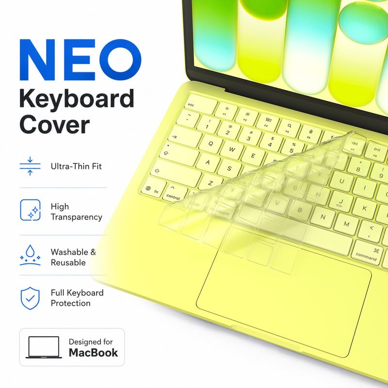 Soonjet Keyboard Cover Skin for 2026 MacBook Neo 13 inch A3404 A18 Pro, Premium Ultra Thin Clear Keyboard Protector, US ANSI Layout (Citrus) - color: Citrus