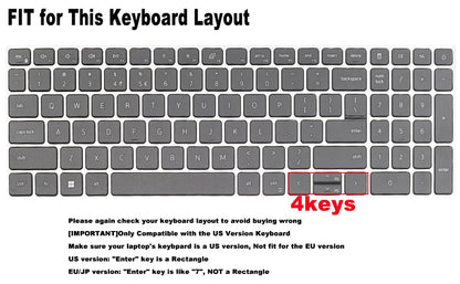 Keyboard Cover with Large Letters for 2025 Dell 16 Plus Laptop DB16250 DB16255 DC16250, Dell 15 Laptop DC15250 DC15255 15.6",2024 2023 Inspiron 15 3510 3511 3520 3525 3530 3535 5510 5515 5518 15.6 - color: Large Letters Black