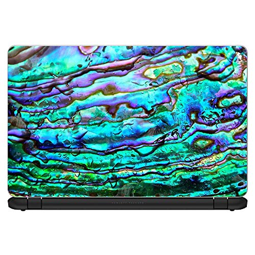 Custom Fit Made to Order Laptop Notebook Skin Vinyl Sticker Cover Decal Fits 13.3" 14" 15.6" 16" Laptops|Abalone Ripples Green Blue Purple Shells - color: Style 10