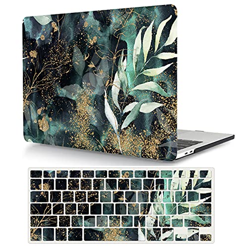 Laptop Case Compatible with MacBook Pro 13 inch with CD-ROM Model: A1278(Old Version 2012/2011/2010/2009/2008), Protective Plastic Hard Shell Case Cover & Keyboard Skin - Green Leaf - color: Green Leaf, size: A1278(Pro 13 w/CD-ROM 2008-2012)