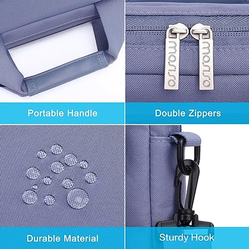 MOSISO Laptop Shoulder Bag 16 inch, 15-15.6 inch Computer Bag | Compatible with MacBook Pro 16 inch, HP, Dell, Lenovo with 2 Raised&1 Flapover&1 Horizontal Pocket&Handle&Belt, Lavender Gray - color: Lavender Gray, size: 16 inch