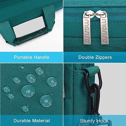 MOSISO Laptop Shoulder Bag 16 inch, 15-15.6 inch Computer Bag | Compatible with MacBook Pro 16 inch, HP, Dell, Lenovo with 2 Raised&1 Flapover&1 Horizontal Pocket&Handle&Belt, Teal Green - color: Teal Green, size: 16 inch