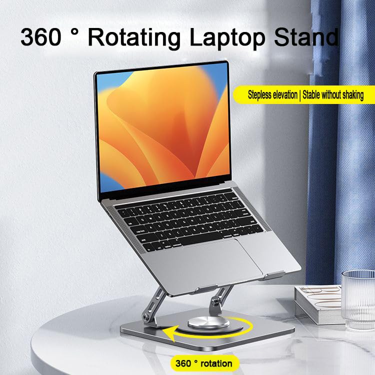 Adjustable Laptop Stand，Laptop Stand with 360 Rotating Base，Ergonomic Notebook Stand, Foldable Portable Notebook Stand Suitable for laptops/Tablets.