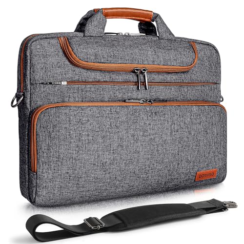 DOMISO 18 Inch Laptop Bag, Waterproof Business Briefcase for Men,Computer Messenger Shoulder Bag with Strap for Dell HP Lenovo ASUS Acer LG MSI Razer Alienware,Dark Grey - color: Dark Grey, size: 18 Inch