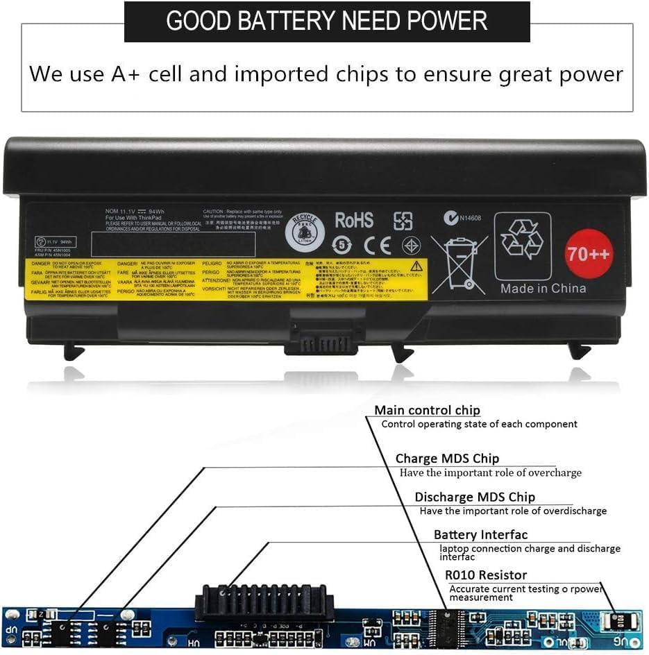 LQM 11.1V 94Wh/8.4Ah Laptop Battery for Lenovo ThinkPad | Compatible with Lenovo ThinkPad L410 L420 L421 L520 L530 T410 T410I T420 T420I W510 W520 W530 45N1001 45N1011 - color: T430h