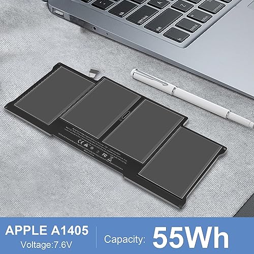 TREE.NB A1405 A1466 Replacement Laptop Battery for MacBook Air 13 inch A1466 (Mid 2012,Mid 2013,Early 2014, Early 2015,2017) A1369 (Late 2010 Mid 2011 Version), Also fit A1496 A1377 661-5731 Upgraded - size: 11.5x5.39x0.2inch A1405