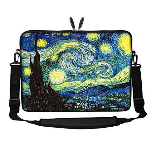 Meffort Inc 15 15.6 Inch Neoprene Laptop Sleeve Bag Carrying Case with Hidden Handle and Adjustable Shoulder Strap - The Starring Night - color: The Starring Night