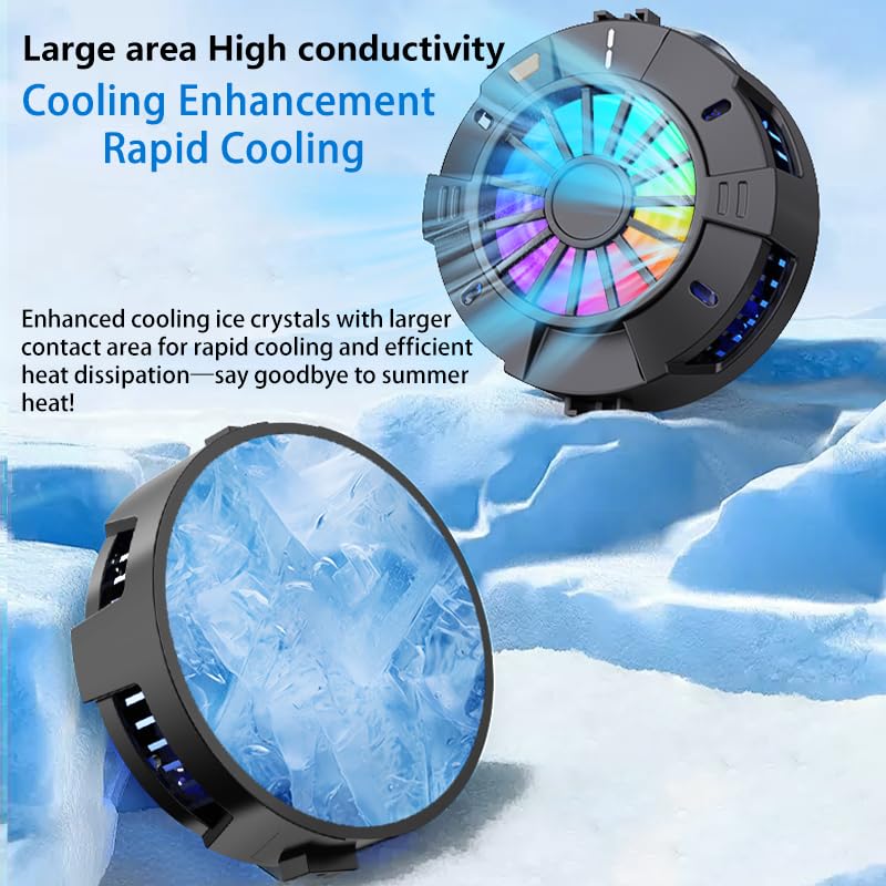 2-in-1 Magnetic & Clip-On Phone Cooler – Semiconductor-Powered Gaming Cell Phone Cooling Fan Radiator for iPhone/Android/iPad/Tablet – Ideal for Gaming, Video Calls, Live Broadcasting, and Vlog