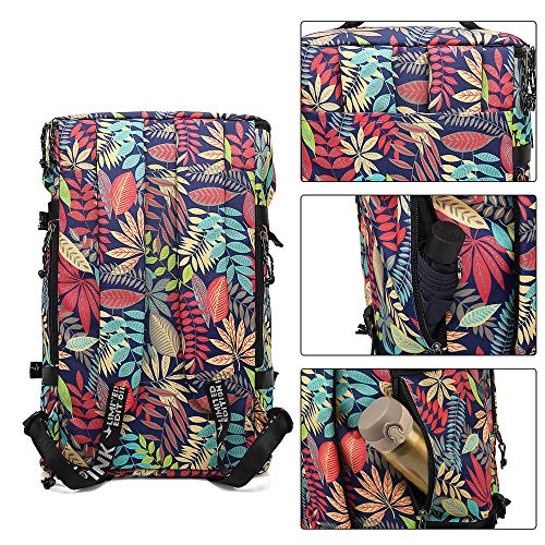 Kalesi Gym Duffle Bag Backpack 4-Way Waterproof with Shoes Compartment for travel Sport Hiking laptop - color: Floral-bright