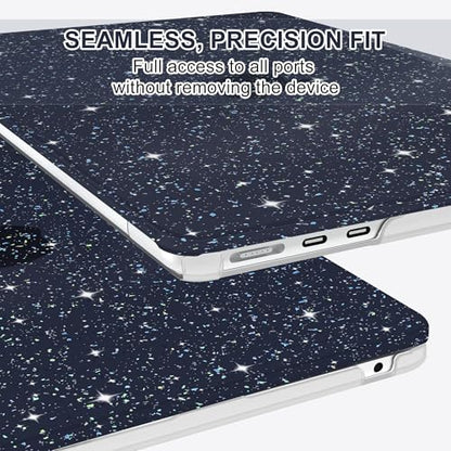 B BELK Compatible with MacBook Air 13 inch Case M5 2026-2022 M4 M3 M2 A3449 A3240 A3113 A2681, Plastic Hard Shell+ Keyboard Cover + Screen Protector for MacBook Air 13.6 inch Case, Shiny Midnight - color: Shiny Midnight