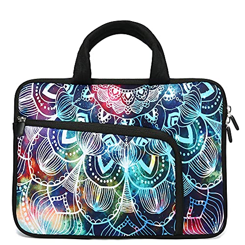 11 11.6 12 12.1 12.5 inches Laptop Sleeve Chromebook Case Ultrabook Case Notebook Sleeve PC Messenger Bag Tablet Case Neoprene Handle Sleeve for Adult Men Women, Two Pockets (Mandala) - color: Mandala, size: For 11" 11.6" 12" 12.1" 12.5 Inch