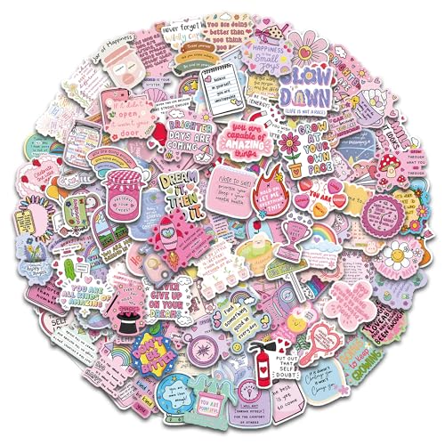 200 Pcs Cute Positive Affirmation Stickers for Journaling Aesthetic | for Adults,Vinyl Cute Positive Motivational Aesthetic Boho Journal Stickers for Water Bottles Laptops Adult Teen Kid