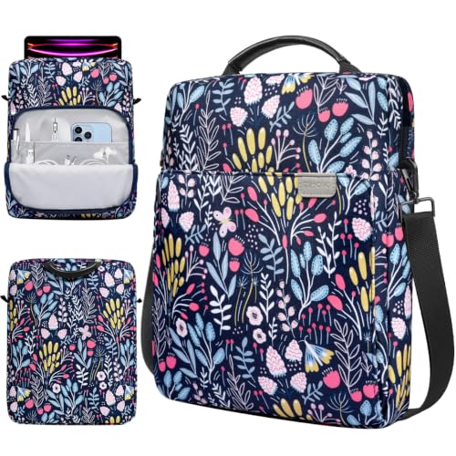 TiMOVO 13 Inch Tablet Sleeve with Shoulder Strap, Color Flower | Fits iPad Air 13", iPad Pro 13"/12.9", Surface Pro 12, Galaxy Tab S10 Plus/FE+, Remarkable Paper Pro 11.8" - color: Ab-Colorful Flower, size: 13
