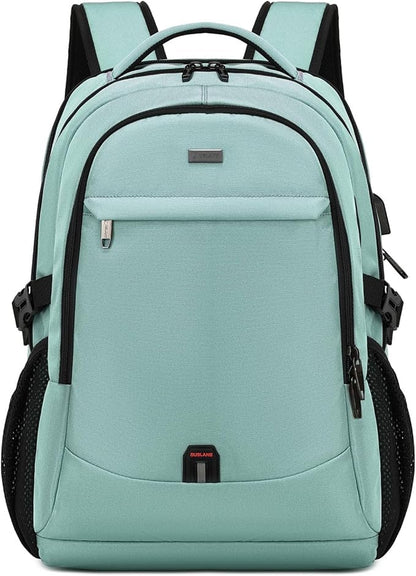 17 Inch Laptop Backpack for Travel Water Resistant College Backpack for Men/Women Laptop Bag with USB Charging Port, Green - color: Green