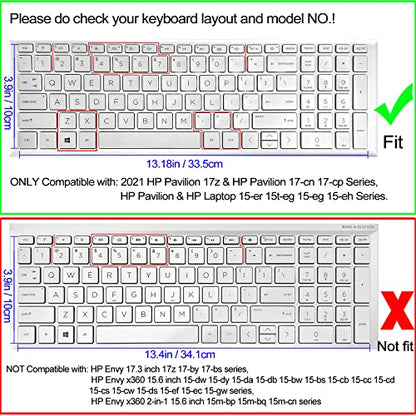 Silicone Keyboard Cover for 15.6 HP Laptop 15-fc 15-fd 15t-fd 15z-fc/HP Pavilion 15-eg 15t-eg 15-eh 15-er, 17z-ca 17-cn 17-cp 17z-cp Model Series,Spaceman - color: Spaceman