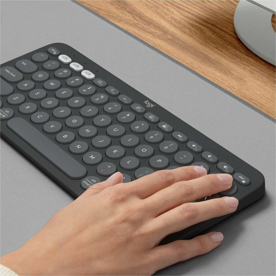 Logitech Pebble Keys 2 K380s Keyboard, Bluetooth, Wireless - Graphite - color: Graphite