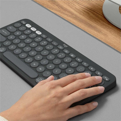 Logitech Pebble Keys 2 K380s Keyboard, Bluetooth, Wireless - Graphite - color: Graphite