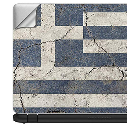 Flags | Custom Fit Made to Order Laptop Notebook Skin Vinyl Sticker Cover Decal Fits 13.3" 14" 15.6" 16" HP Lenovo Apple Mac Dell Compaq Acer Flag Greece Grunge Distressed Country - color: Style 14