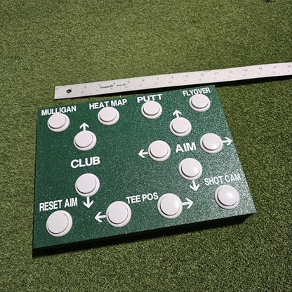 GSPRO Wireless Golf Simulation Control Box, 14 Large Tactile Buttons, RF Dongle Connection, Auto-Wake, No Programming Required, Hand-Built in USA, 11x8 Inches, GSPRO Software - color: green