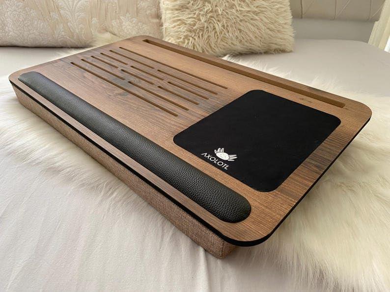 Cushioned Laptop Stand, Lap Tray Desk with Mouse Pad, Computer Desk