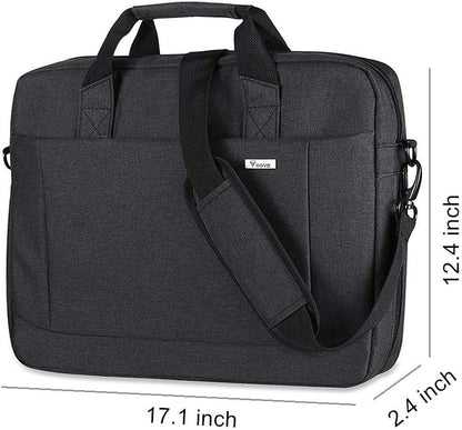 Voova 15.6-15 Inch Laptop Bag, Computer Bag, MacBook Bag, Black | Expandable splash-proof laptop messenger bag with removable strap; fits notebooks, MacBook, HP, Dell, Lenovo and Asus - color: Black, size: 14-15.6 Inch