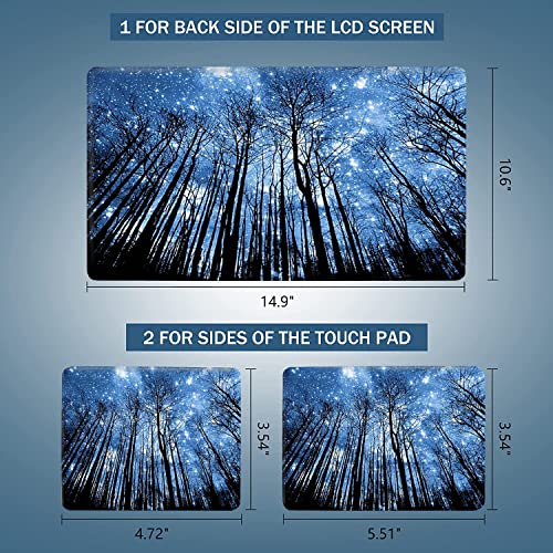 Laptop Skin Sticker Decal 15-15.6 Inches, Universal Reusable Vinyl Sticker for 12.1 13 13.3 14 15.4 Inches Netbook/Notebook PC, Waterproof & Scratch-Resistant (Forest, Moonlight) - color: Forest, Moonlight
