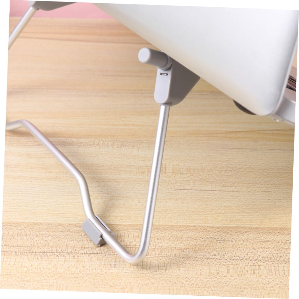 STOBOK Foldable Aluminum Laptop Stand Adjustable Ergonomic Riser for Desk Portable Notebook Holder for Home and Travel Lightweight and Compact Design