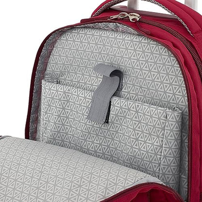 Travelers Club 20" Rolling Backpack with Laptop Compartment, Red - color: Red, size: 20 Inch