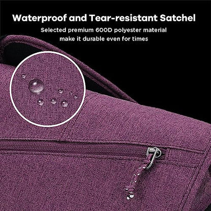 OIWAS Messenger Bag for Women, 14 Inch Laptop Crossbody Bags Men Casual Satchel Shoulder Bag College Travel Office Briefcase - color: Purple, size: 14 Inch
