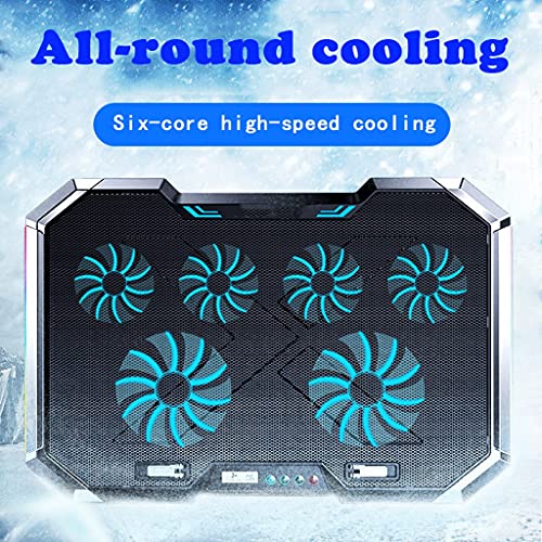 Gaming Laptop Cooler Six Fan Led Screen Two Port RGB Lighting Cooling Pad Notebook Stand for Laptop 12-17 Inch