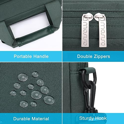 MOSISO Laptop Shoulder Bag 16 inch, 15-15.6 inch Computer Bag | Compatible with MacBook Pro 16 inch, HP, Dell, Lenovo with 2 Raised&1 Flapover&1 Horizontal Pocket&Handle&Belt, Emerald Green - color: Emerald Green, size: 16 inch