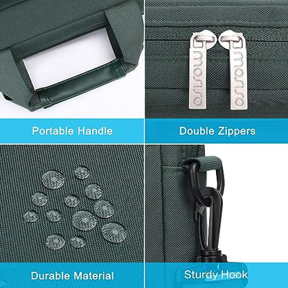 MOSISO Laptop Shoulder Bag 16 inch, 15-15.6 inch Computer Bag | Compatible with MacBook Pro 16 inch, HP, Dell, Lenovo with 2 Raised&1 Flapover&1 Horizontal Pocket&Handle&Belt, Emerald Green - color: Emerald Green, size: 16 inch