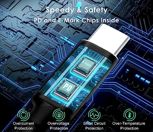 USB C to DC Adapters 10PCS Power Plug Kit,100W PD Power Cable&5.5x2.1 Jack | Universal Charger Supply 100W PD Power Cable for Sony Toshiba Samsung Acer Asus Lenovo Dell HP Laptop Charging Connector Tips