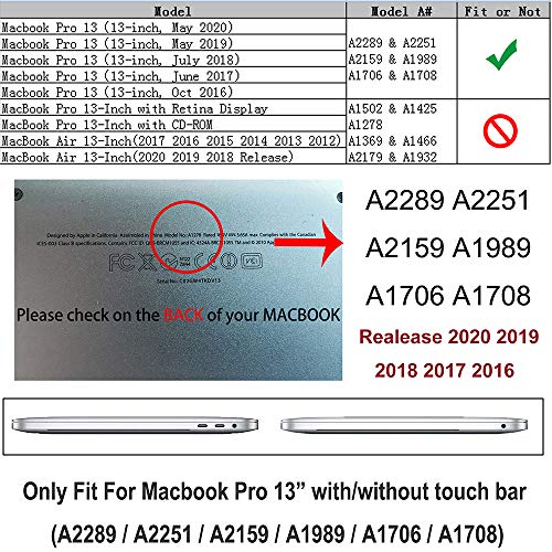 RUBAN Compatible with MacBook Pro 13 inch Case 2023, 2022, 2021-2016 M2 M1 A2338 A2289 A2159 A2251 A1989 A1708 A1706 with/Without Touch Bar, Snap On Hard Shell Case Cover (Frost White) - color: Frost White