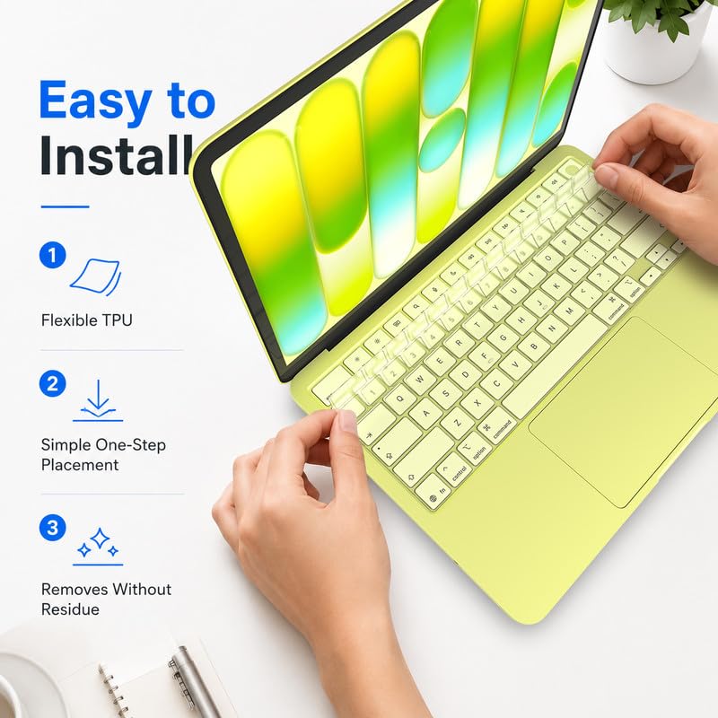 Soonjet Keyboard Cover Skin for 2026 MacBook Neo 13 inch A3404 A18 Pro, Premium Ultra Thin Clear Keyboard Protector, US ANSI Layout (Citrus) - color: Citrus
