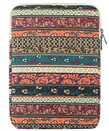 Kinmac 360° Protective Vertical Laptop Sleeve Case Cover Bag with Pocket for MacBook Air 13 inch,iPad Pro 13" and 12.5-13.3 inch HP Lenovo Dell ASUS Acer Laptop (New Bohemian) - color: New Bohemian, size: 12.5 inch-13.3 inch