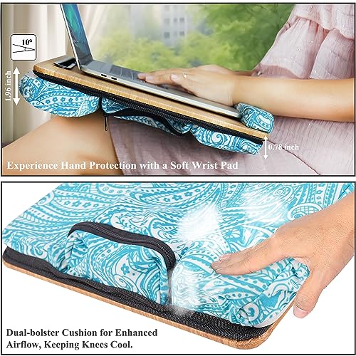 Lap Desk,Fits up to 15.6 inch Laptop Bed Table Computer with Soft Pillow and Storage Bag,Gaming Tray and Writing Tray on Bed for Home Office(2-Beige) - color: 2-beige