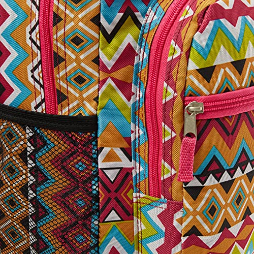 Rockland Double Handle 17" Rolling Backpack, Tribal - color: TRIBAL, size: One Size