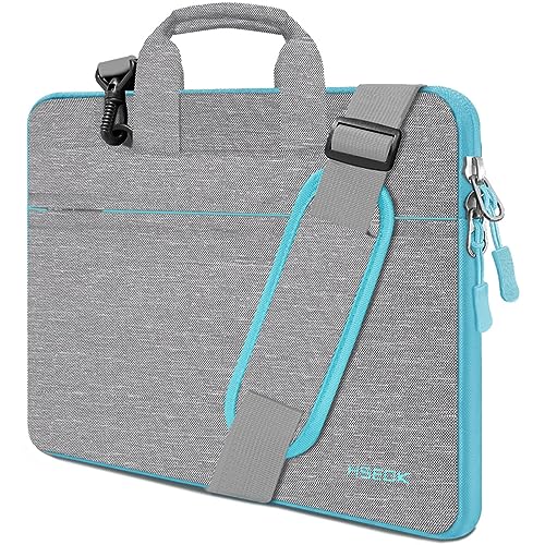 Hseok Laptop Shoulder Bag 13 13.3 14 Inch Case Compatible with MacBook Pro/Neo 14" M5/M4/M3/M2/M1,Mac Air/pro/Neo 13" and Most 13 13.3 14 Notebooks,Spill-Resistant Briefcase,LT Gray & T Blue - color: Light Gray & Light Blue, size: 13-13.5 inch