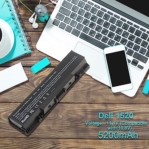 Laptop Battery for Dell Inspiron 1521 1520 1721 pp22l pp22x ; Dell Vostro 1500 1700, fits P/N W280 0UW280 NR239 312-0589 451-10477 FK890 GK476 GK479 312-0504 312-0575 312-0576 312-0590 312-0594 FP282 - size: 7.86*2.15*0.88inch 1520