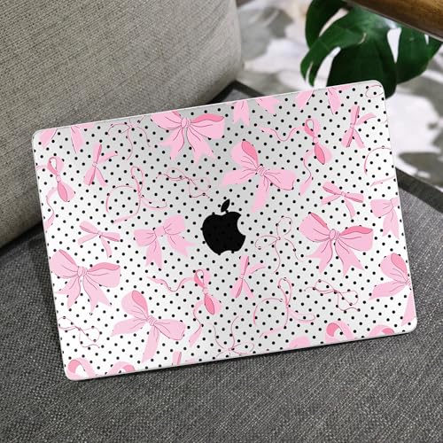MEEgoodo Case for M5/M4/M3/M2 MacBook Air 13 inch Case 2026 2025 2024 2022, Fit Model A3449/A3240/A3113/A2681, Laptop Hard Shell Compatible with MacBook Air 13.6-inch, Black Polka Dots&Pink Bows - color: Black Polka Dots&Pink Bows
