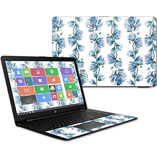 MightySkins Skin Compatible with HP 17t Laptop 17.3" (2017) - Blue Vines | Protective, Durable, and Unique Vinyl Decal wrap Cover | Easy to Apply, Remove, and Change Styles | Made in The USA - color: Blue Vines