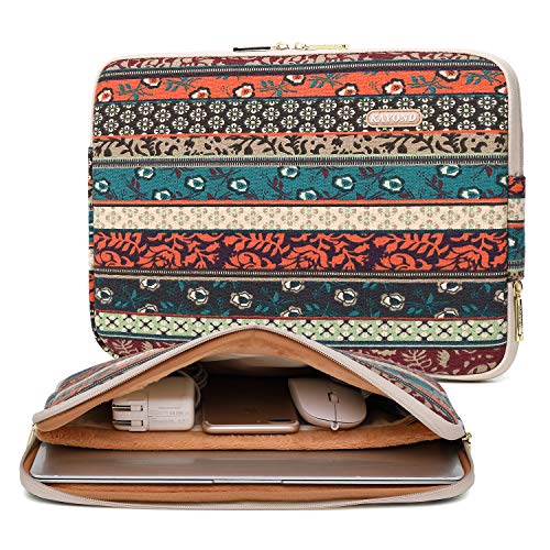 Kayond Canvas Water-Resistant 15.6 Inch Laptop Sleeve case for 15 inch 15.4 inch 15.6 inch Notebook Computer (15-15.6 inch, Red Bohemia) - color: Red Bohemia, size: 15-15.6 inch