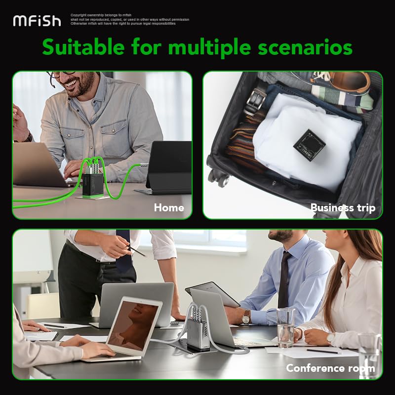Multi-Functional Multi-Device Synchronous Charging Kit is Suitable for Computers and Mobile Phones and Includes a Fast Charging Plug and a 240W 4 in 1 Fast Charging Cable (2-Pack)