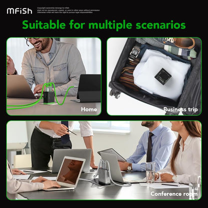 Multi-Functional Multi-Device Synchronous Charging Kit is Suitable for Computers and Mobile Phones and Includes a Fast Charging Plug and a 240W 4 in 1 Fast Charging Cable (2-Pack)