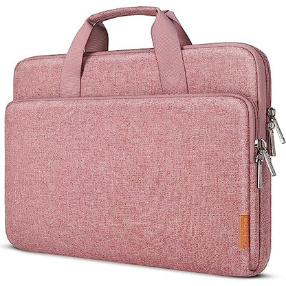DOMISO 17 inch Carrying Cases for Mobile Computers, Laptop Sleeve Protective Case Cover Compatible with 17-17.3 inch HP Dell ASUS Lenovo Chromebook, Waterproof Computer Cases Bag with Handle, Pink - color: Pink, size: 17-17.3 inch