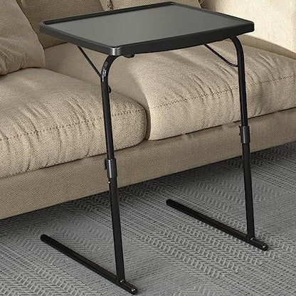 Max TV Tray Table, Allpop Adjustable Large TV Tray for Eating, Folding Dinner Laptop Table on Couch & Bed with 6 Heights & 3 Tilt Angles, Black - color: Black, size: Allpop-Max TV Tray