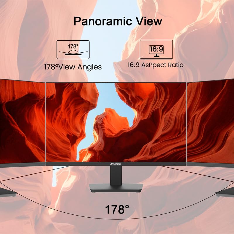 SANSUI Monitor 24 Inch 100Hz PC Monitor, HDMI VGA Ports VESA Mount, FHD Computer Monitor Ultra-Slim Ergonomic Tilt Eye Care for Home Office (ES-24F2, HDMI Cable Included) - size: 24 Inch