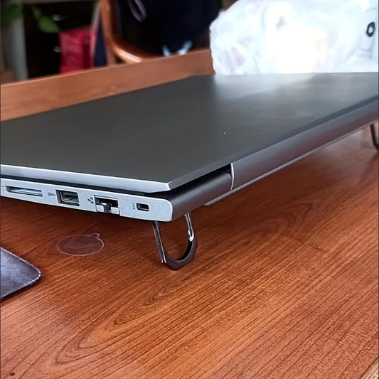 Invisible Laptop Stand - 1 Pair Mini Portable Heightening Cooling Rack, Folding Adjustable Support Base for Notebook, Universal Ultra-Thin Metal Holder, Compatible with Most Laptops 10 to 15.6 Inches